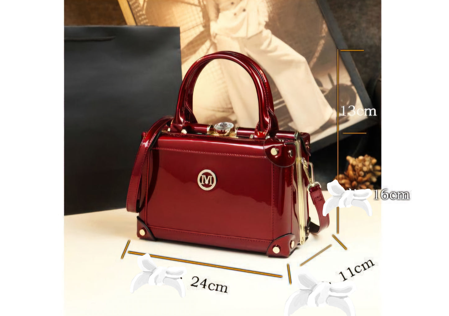 Sac à main élégant en vernis